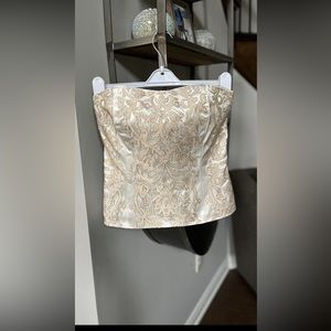 Boston Proper Bustier Ivory and Gold zipper in the back only wore 1 time